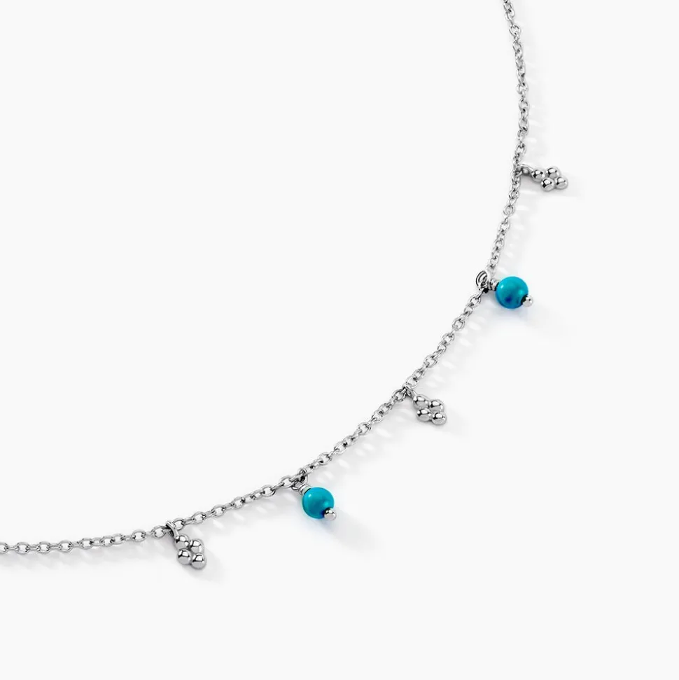 Collier Adiva Argent Blanc Turquoise
