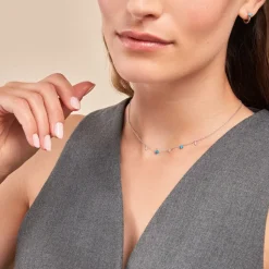 Collier Adiva Argent Blanc Turquoise