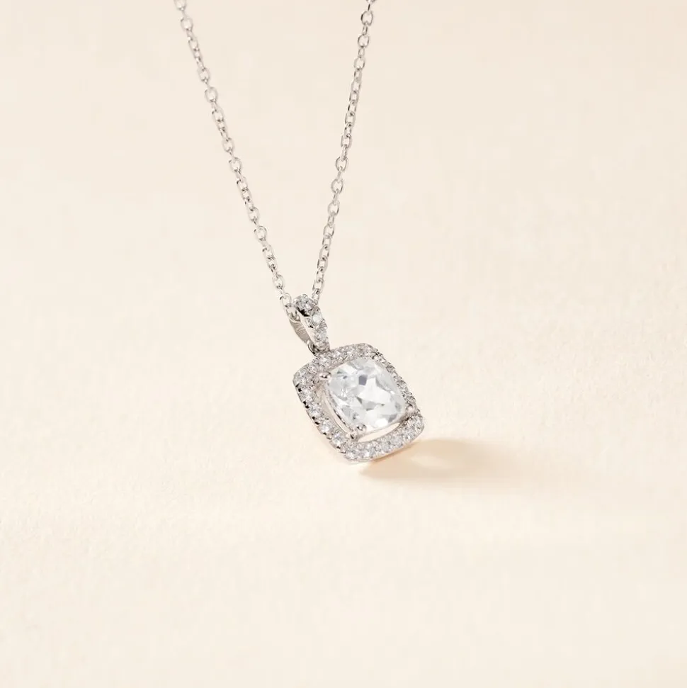 Collier Adrienne Or Blanc Oxyde De Zirconium
