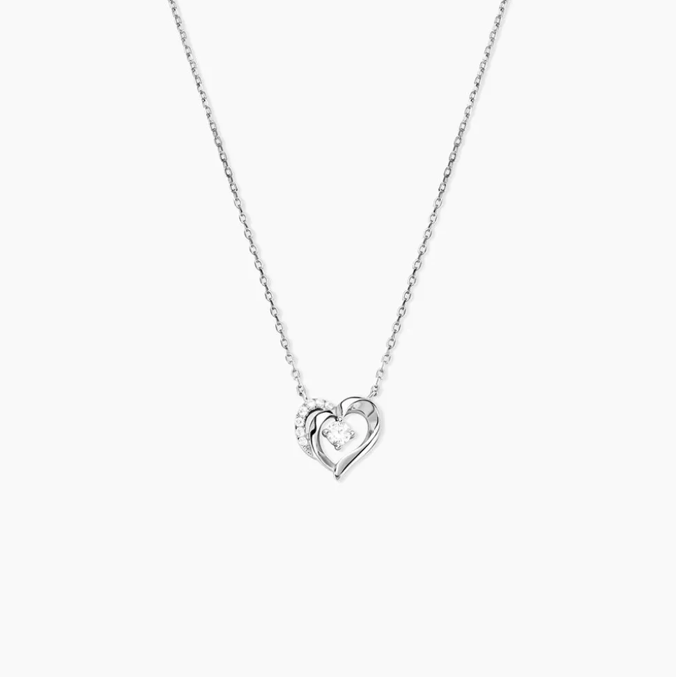 Collier Aggie Argent Blanc Oxyde De Zirconium