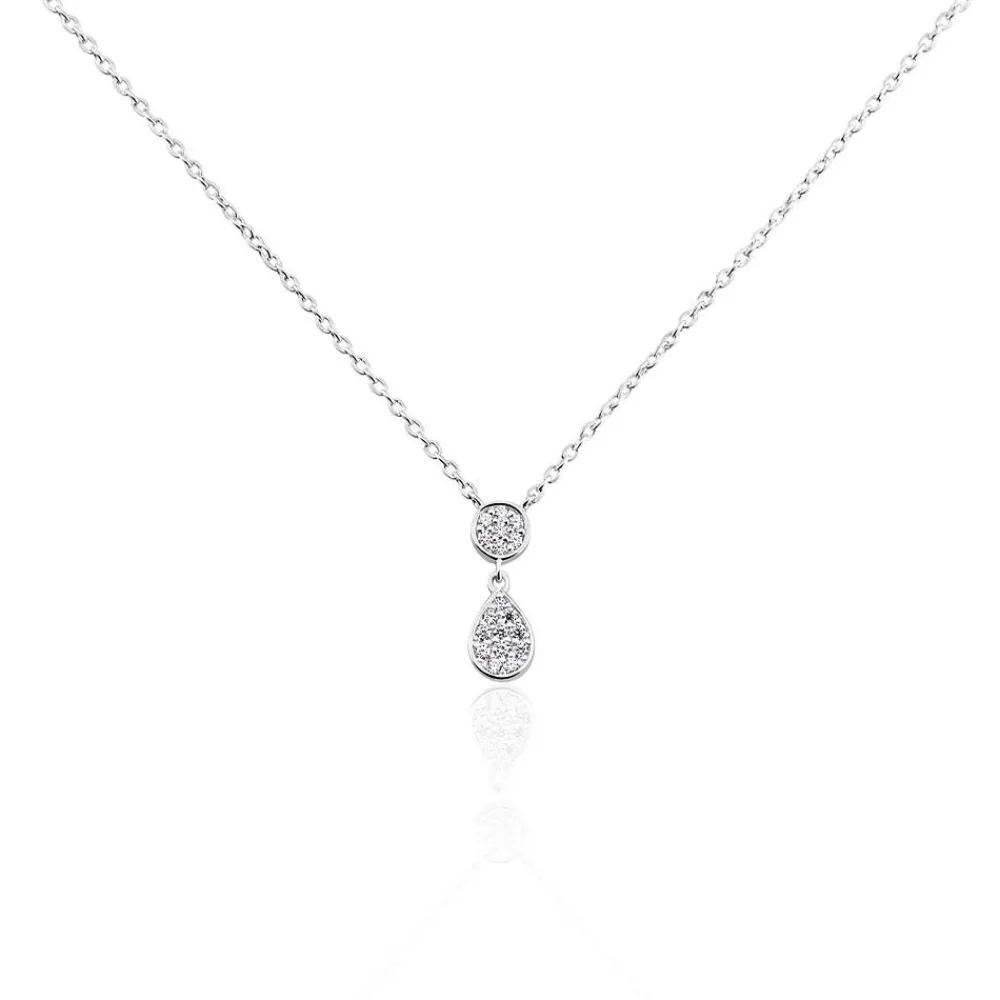 Collier Aletha Argent Blanc Oxyde De Zirconium|Marc Orian Hot