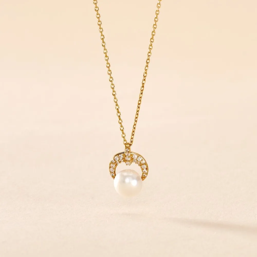 Collier Aloys Or Jaune Perle De Culture Et Oxyde De Zirconium|Marc Orian Discount