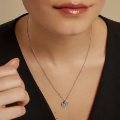 Collier Alvie Argent Blanc Turquoise