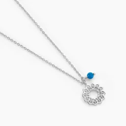 Collier Alvie Argent Blanc Turquoise