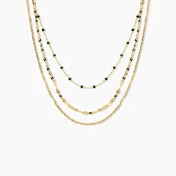 Collier Amala Acier Jaune Verre