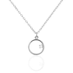 Collier Anas Argent Blanc Oxyde De Zirconium