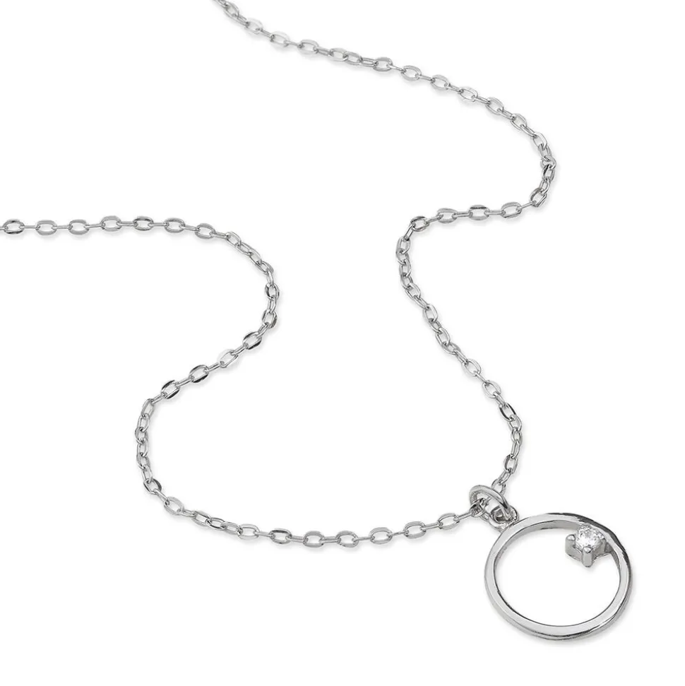 Collier Anas Argent Blanc Oxyde De Zirconium