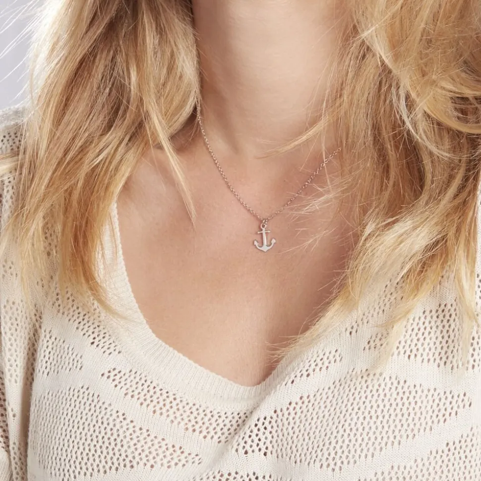 Collier Anchora Argent Blanc