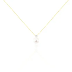 Collier Anju Or Jaune Perle De Culture Et Diamant