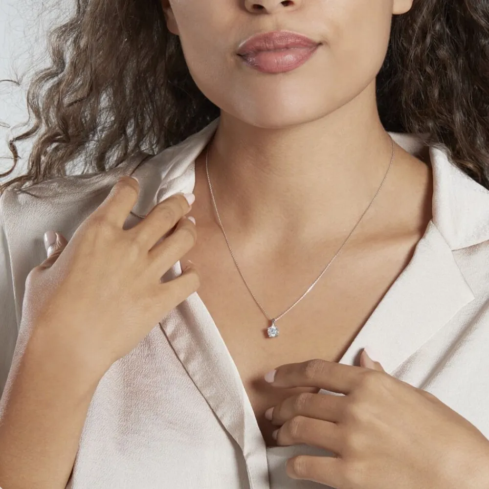 Collier Aphrodite Or Blanc Diamant Synthetique|Marc Orian