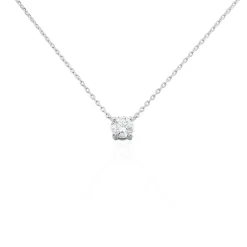 Collier Aphrodite Or Blanc Diamant Synthetique