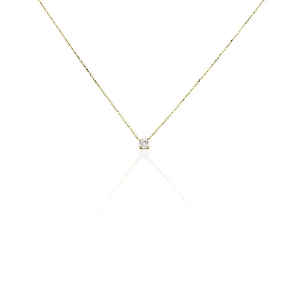 Collier Aphrodite Or Jaune Diamant Synthetique
