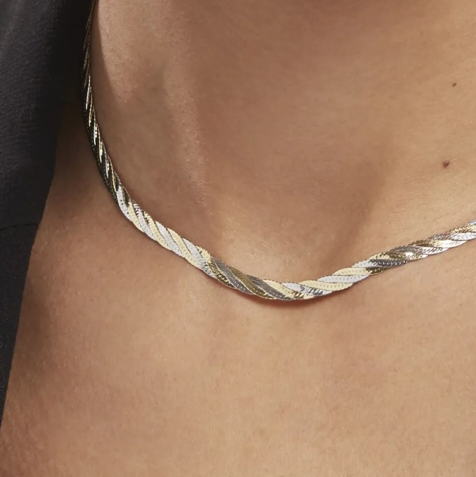 Collier Argent Bicolore Akio