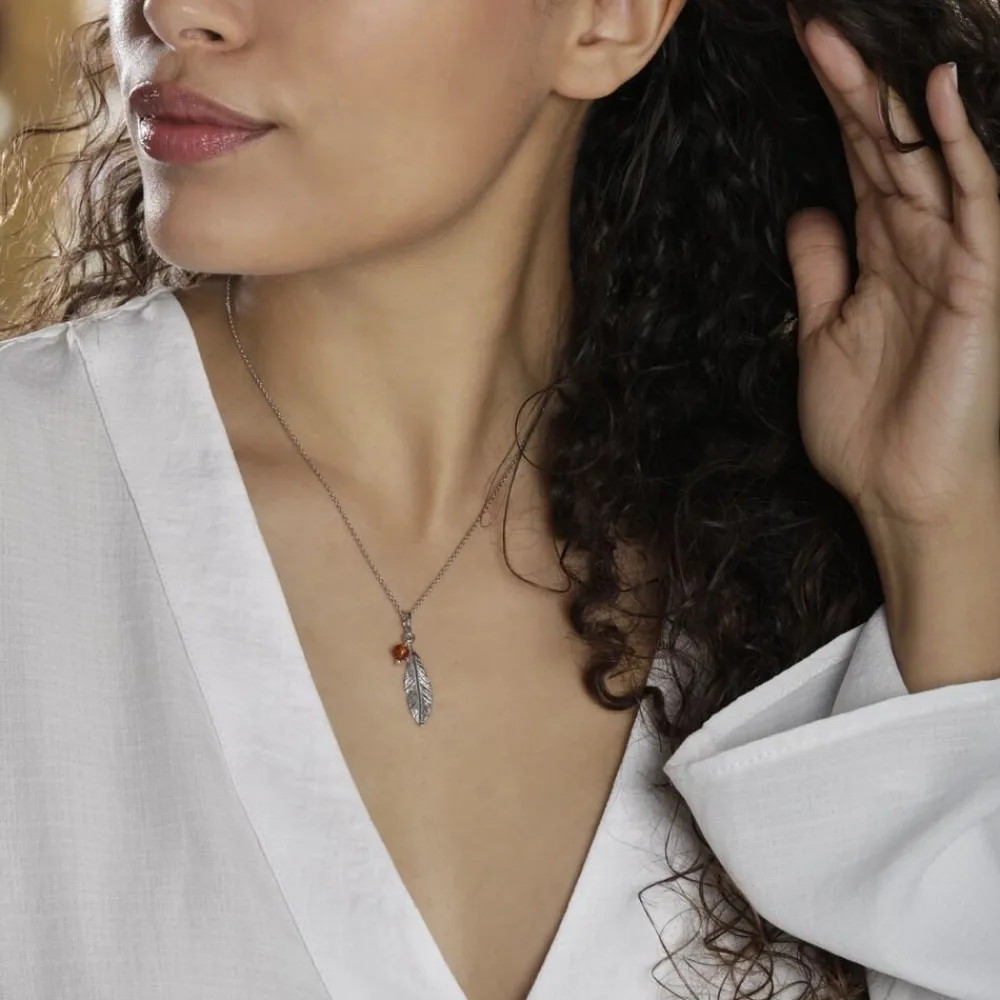 Collier Argent Blanc Adriane Ambre|Marc Orian Best