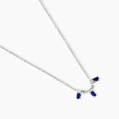 Collier Argent Blanc Augusts Oxydes De Zirconium