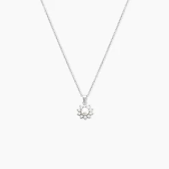 Collier Argent Blanc Cheri Perle De Culture Oxydes De Zirconium