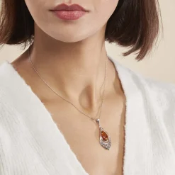 Collier Argent Blanc Doralyn Ambre|Marc Orian Outlet