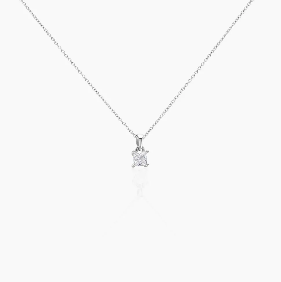 Collier Argent Blanc Jenah Oxyde De Zirconium