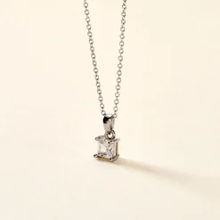 Collier Argent Blanc Jenah Oxyde De Zirconium