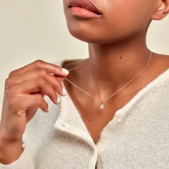 Collier Argent Blanc Jenah Oxyde De Zirconium