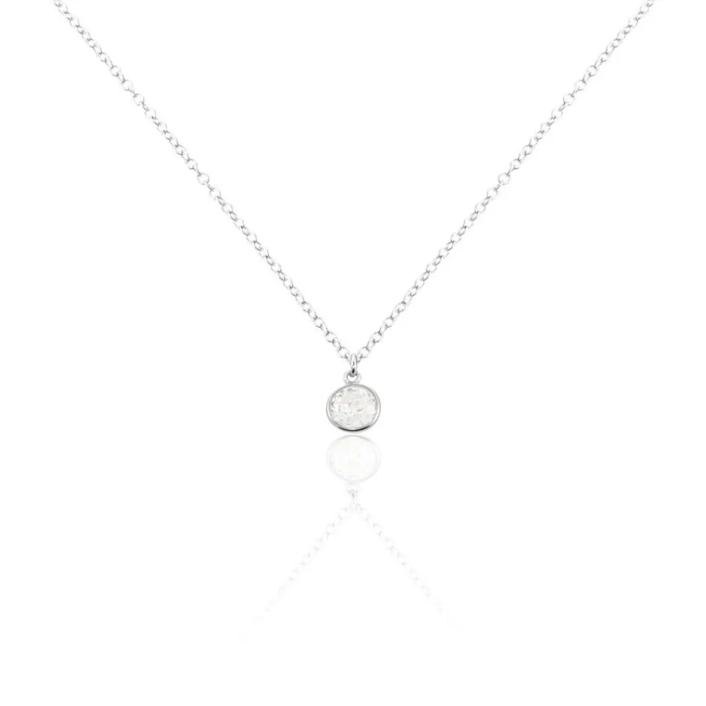 Collier Argent Blanc Lehunnus Oxyde De Zirconium|Marc Orian New