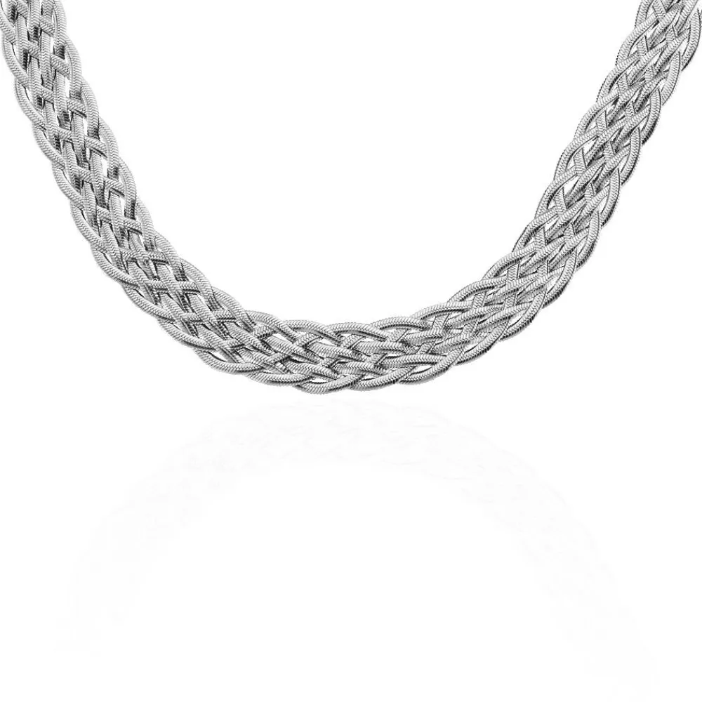 Collier Armella Maille Anglaise Acier Blanc|Marc Orian Discount