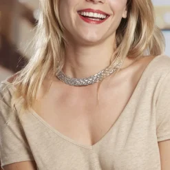Collier Armella Maille Anglaise Acier Blanc|Marc Orian Discount