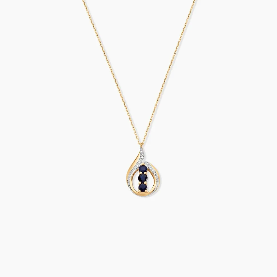 Collier Aurora Or Jaune Saphir Et Diamant