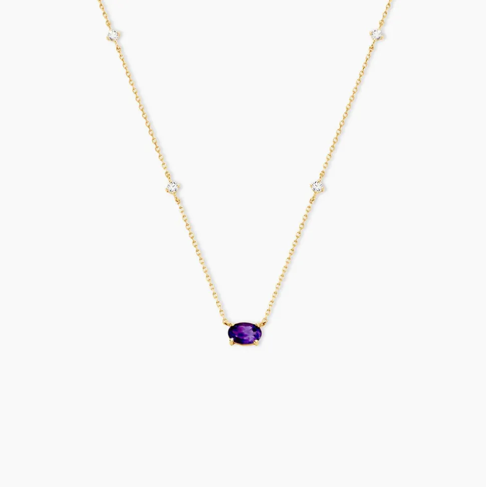 Collier Ayomide Or Jaune Améthyste Oxyde De Zirconium
