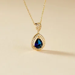 Collier Brigita Plaqué Or Pierre De Synthese Et Oxyde De Zirconium|Marc Orian Online