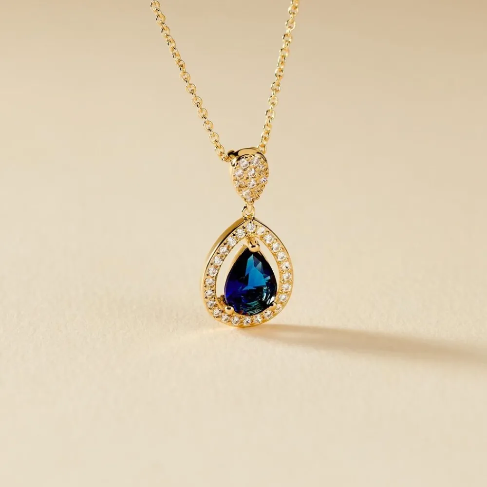 Collier Brigita Plaqué Or Pierre De Synthese Et Oxyde De Zirconium|Marc Orian Online