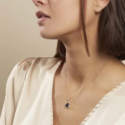 Collier Brigita Plaqué Or Pierre De Synthese Et Oxyde De Zirconium|Marc Orian Online