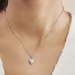 Collier Calvi Argent Blanc Oxyde De Zirconium