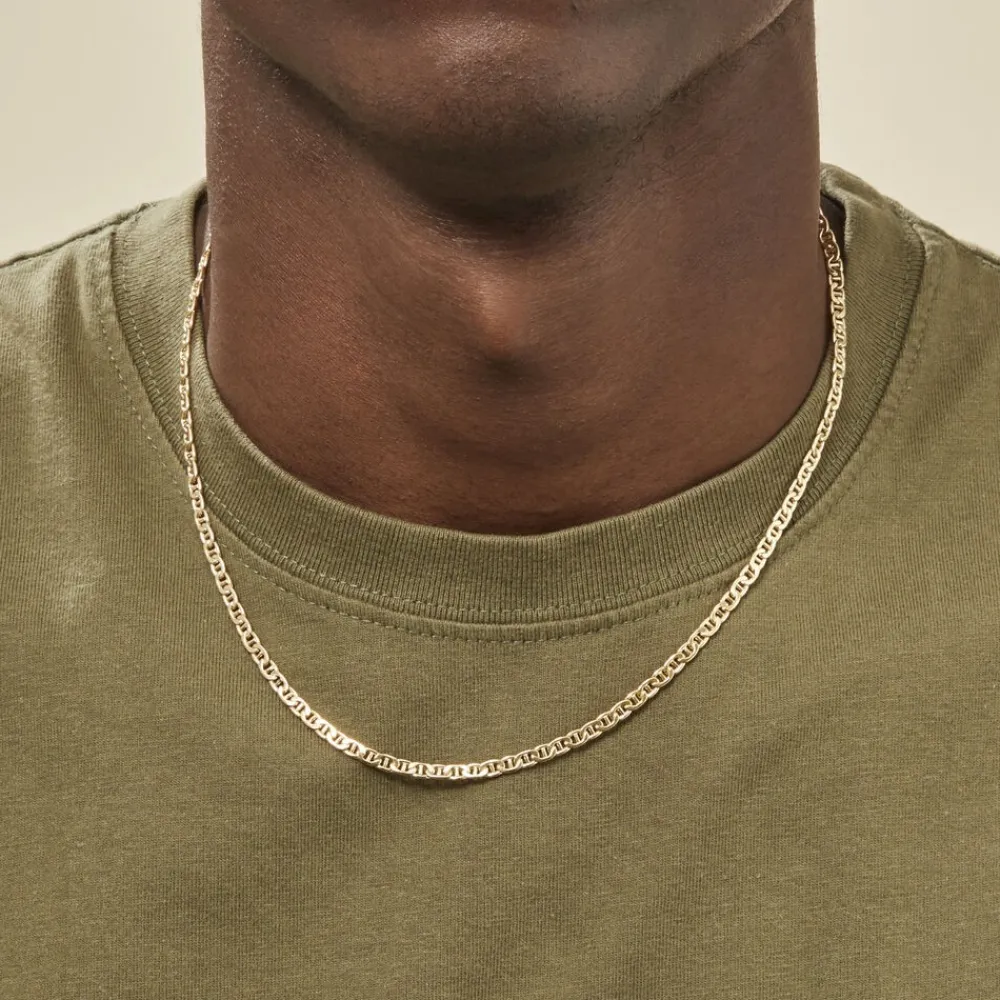 Collier Capucin Maille Marine Plate|Marc Orian