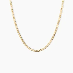 Collier Capucin Or Jaune Maille Marine Plate