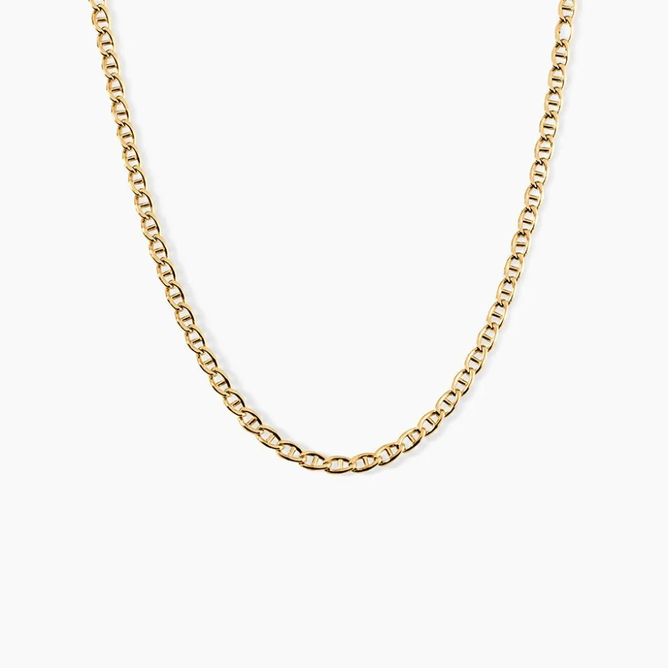 Collier Capucin Or Jaune Maille Marine Plate