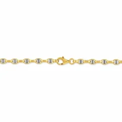 Collier Carlo Or Bicolore Maille Marine Ronde