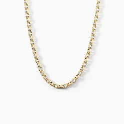 Collier Carlo Or Bicolore Maille Marine Ronde