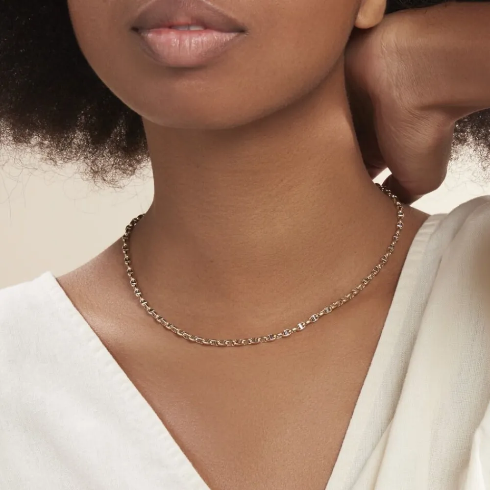 Collier Carlo Or Bicolore Maille Marine Ronde|Marc Orian Online