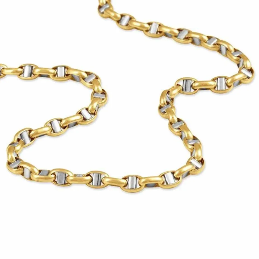 Collier Carlo Or Bicolore Maille Marine Ronde|Marc Orian Online
