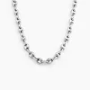 Collier Carrus Maille Grain De Cafe Argent Blanc