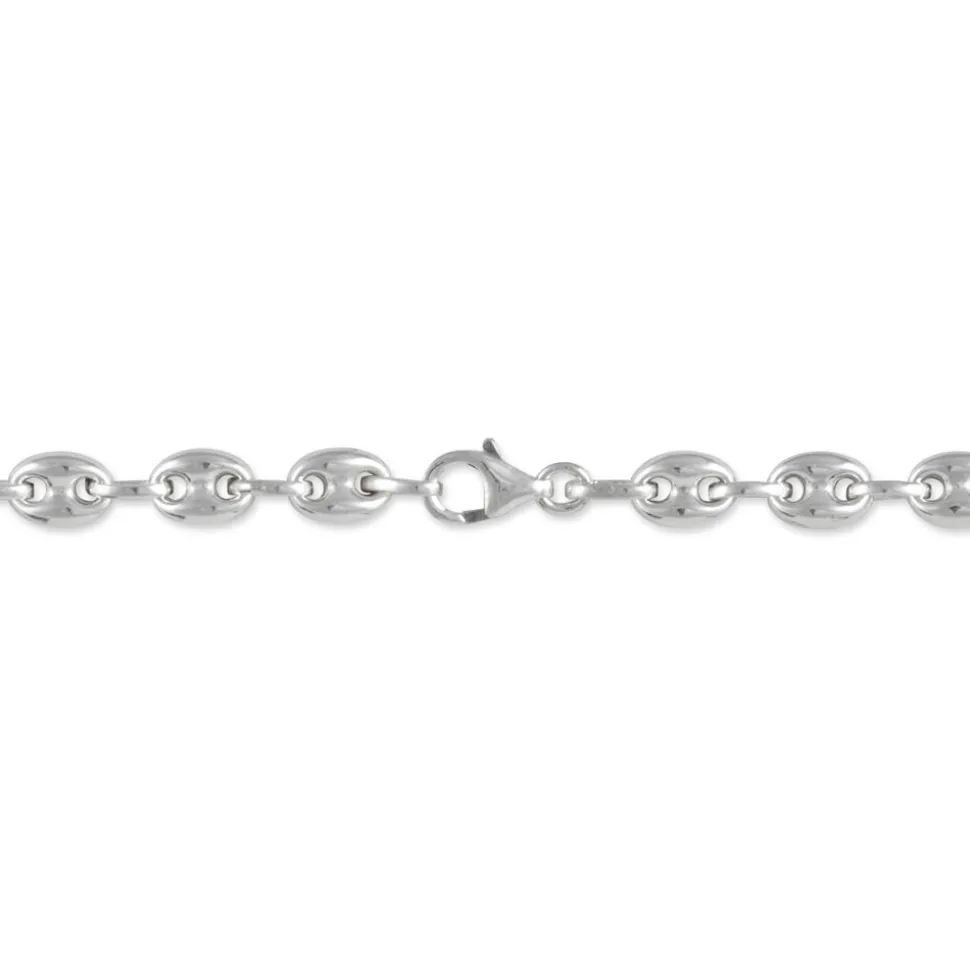 Collier Carrus Maille Grain De Cafe Argent Blanc