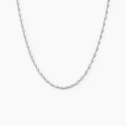 Collier Ciana Torsade Diamante Argent Blanc