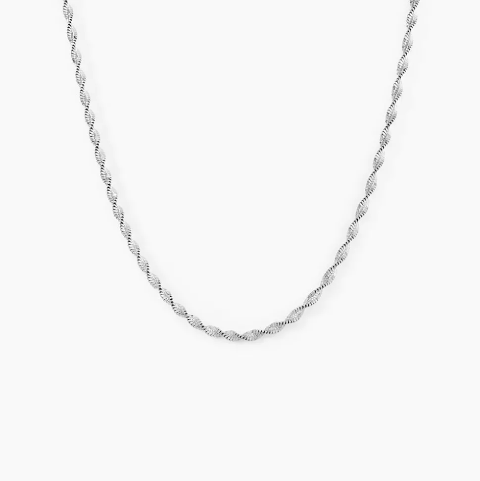 Collier Ciana Torsade Diamante Argent Blanc