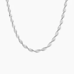 Collier Ciana Torsade Diamante Argent Blanc