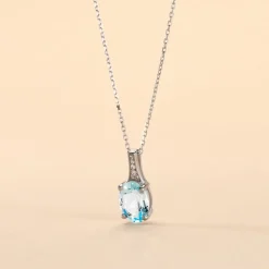 Collier Cindy Or Blanc Topaze Oxyde De Zirconium