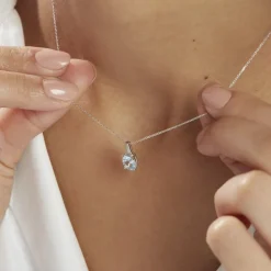 Collier Cindy Or Blanc Topaze Oxyde De Zirconium