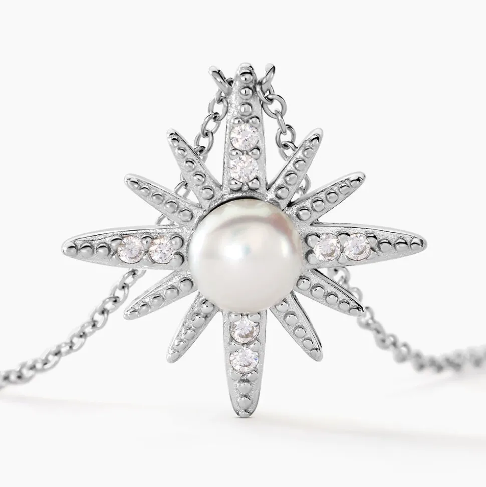 Collier Clementia Argent Blanc Perle De Culture Oxyde De Zirconium