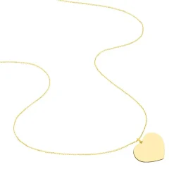Collier Coeur Gravable Or Jaune