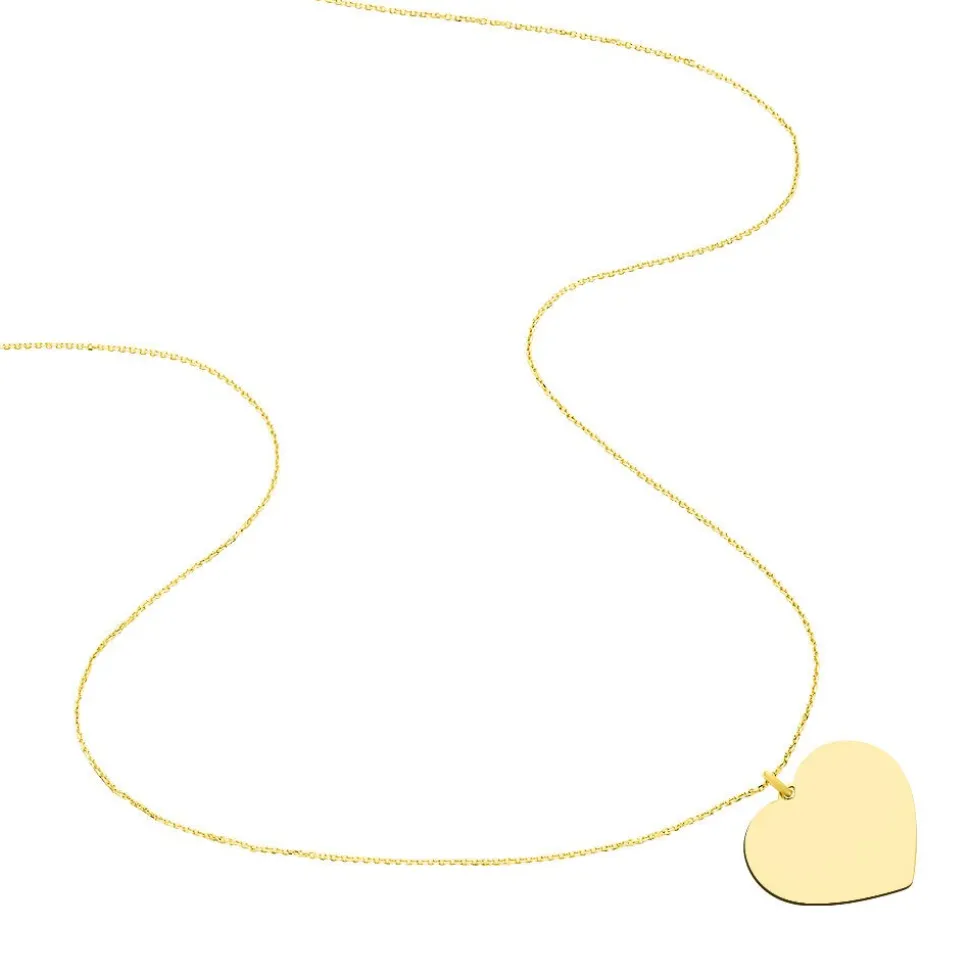 Collier Coeur Gravable Or Jaune